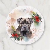 Cane Corso Weihnachtsmann Festliche Jungfrau Geschenkanhänger (Rückseite)