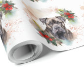 Cane Corso Weihnachtsmann Festliche Jungfrau Geschenkpapier (Rolleneckpunkt)
