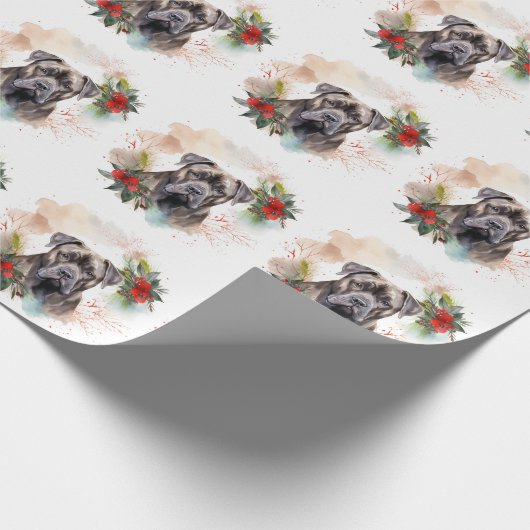 Cane Corso Weihnachtsmann Festliche Jungfrau Geschenkpapier (Ecke)