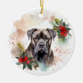 Cane Corso Weihnachtsmann Festliche Jungfrau Keramik Ornament (Vorne)