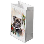 Cane Corso Weihnachtsmann Festliche Jungfrau Kleine Geschenktüte (Rückseite Schrägansicht)