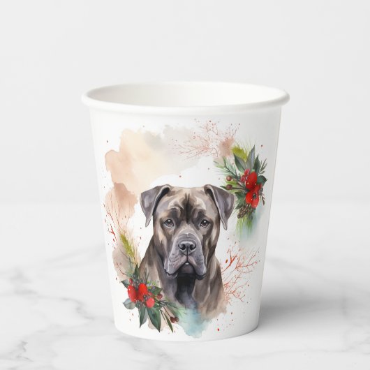 Cane Corso Weihnachtsmann Festliche Jungfrau Pappbecher (Rückseite)