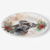 Cane Corso Weihnachtsmann Festliche Jungfrau Pappteller (Schrägansicht)