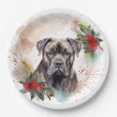 Cane Corso Weihnachtsmann Festliche Jungfrau Pappteller (Vorderseite)