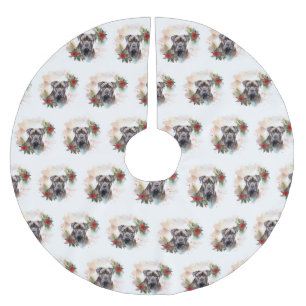 Cane Corso Weihnachtsmann Festliche Jungfrau Polyester Weihnachtsbaumdecke