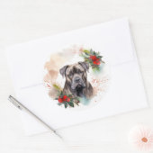 Cane Corso Weihnachtsmann Festliche Jungfrau Runder Aufkleber (Umschlag)
