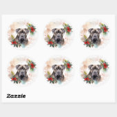 Cane Corso Weihnachtsmann Festliche Jungfrau Runder Aufkleber (Blatt)
