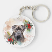 Cane Corso Weihnachtsmann Festliche Jungfrau Schlüsselanhänger (Rückseite)