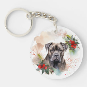 Cane Corso Weihnachtsmann Festliche Jungfrau Schlüsselanhänger