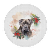 Cane Corso Weihnachtsmann Festliche Jungfrau Schneidebrett (Vorderseite)