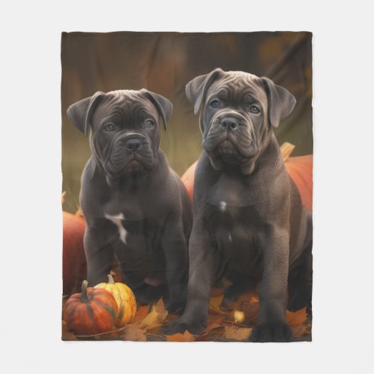 Cane Corso Welpe Autumn Delight Pumpkin Fleecedecke (Vorderseite)