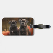 Cane Corso Welpe Autumn Delight Pumpkin Gepäckanhänger (Rückseite horizontal)