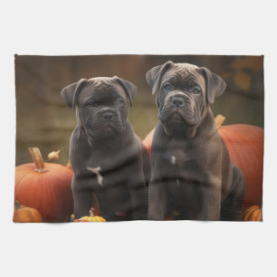 Cane Corso Welpe Autumn Delight Pumpkin Geschirrtuch