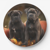 Cane Corso Welpe Autumn Delight Pumpkin Pappteller (Vorderseite)