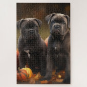 Cane Corso Welpe Autumn Delight Pumpkin Puzzle (Vertikal)
