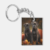 Cane Corso Welpe Autumn Delight Pumpkin Schlüsselanhänger (Vorderseite links)