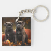 Cane Corso Welpe Autumn Delight Pumpkin Schlüsselanhänger (Rückseite)