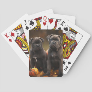 Cane Corso Welpe Autumn Delight Pumpkin Spielkarten