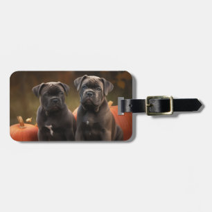 Cane Corso Welpe Herbstfreude Kürbis Gepäckanhänger