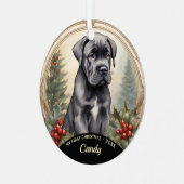 Cane Corso Welppy's First Christmas Metal Ornament Aus Metall (Vorderseite links)