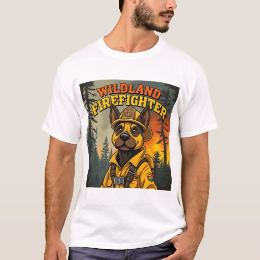 Cane Corso Wildland Feuerwehrmann T-Shirt (Vorderseite)