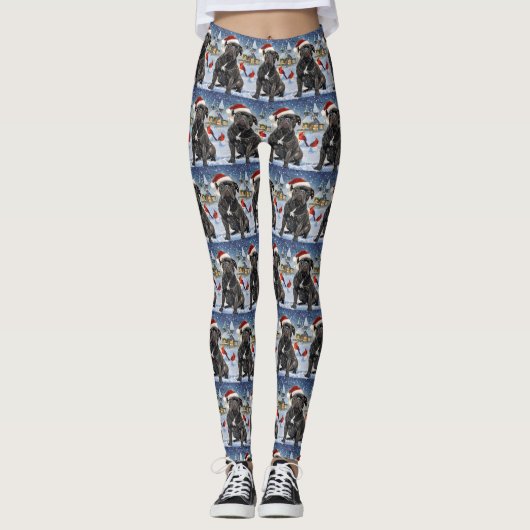 Cane Corso Winter Wonderland Christmas Joy Leggings (Vorderseite)