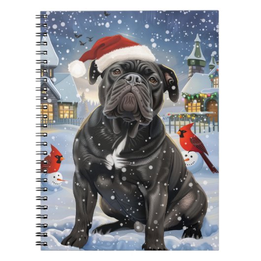 Cane Corso Winter Wonderland Christmas Joy Notizblock (Vorderseite)