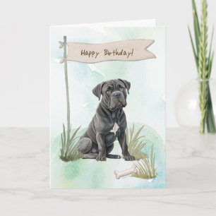 Cane Corso züchtet Hund im Freien unter Geburtstag Karte