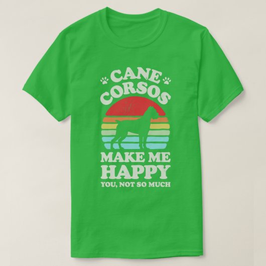 Cane Corsos macht mich glücklich Sunset Retro für  T-Shirt (Design vorne)