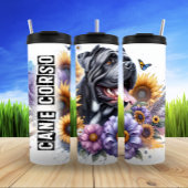Cane Corso's Sunny Floral Majesty Thermosbecher