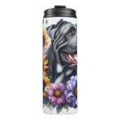 Cane Corso's Sunny Floral Majesty Thermosbecher (Vorderseite)