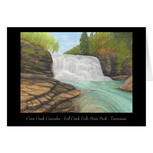 Cane Creek Cascades - Appalachian Art Card (Vorderseite (Horizontal))