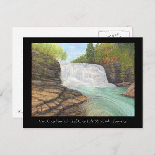 Cane Creek Cascades - Appalachian Art Card Postkarte (Vorne/Hinten)