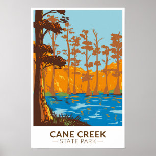 Cane Creek State Park Arkansas Vintage Poster