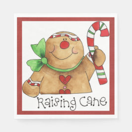 Cane Gingerbread Man Napkin Serviette