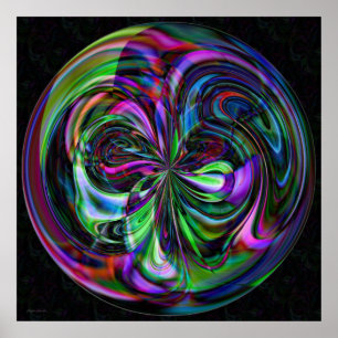 Cane Magic Mandala - Fraktal Print Poster