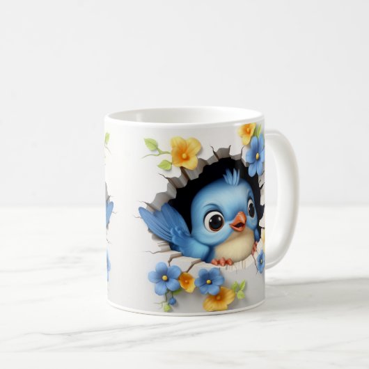Caneca 3D Pássaro  Kaffeetasse (VorderseiteRechts)