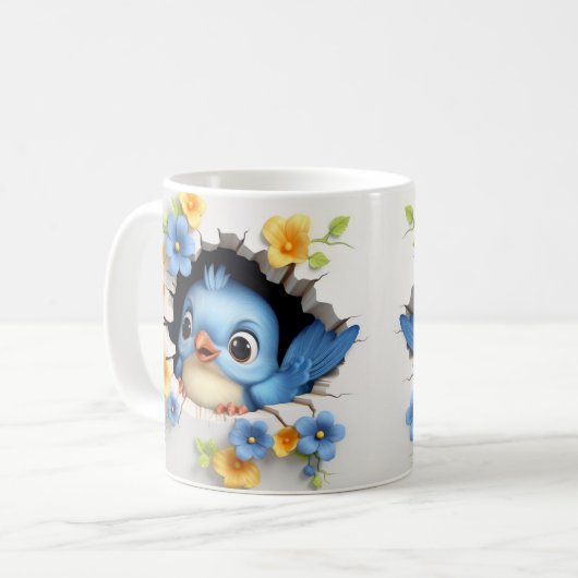 Caneca 3D Pássaro  Kaffeetasse (Vorderseite Links)