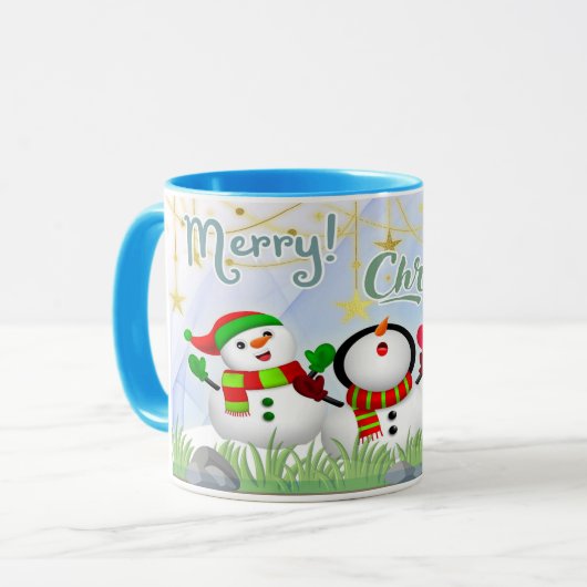 Caneca branca brilhante-Natal Tasse (Vorderseite Links)