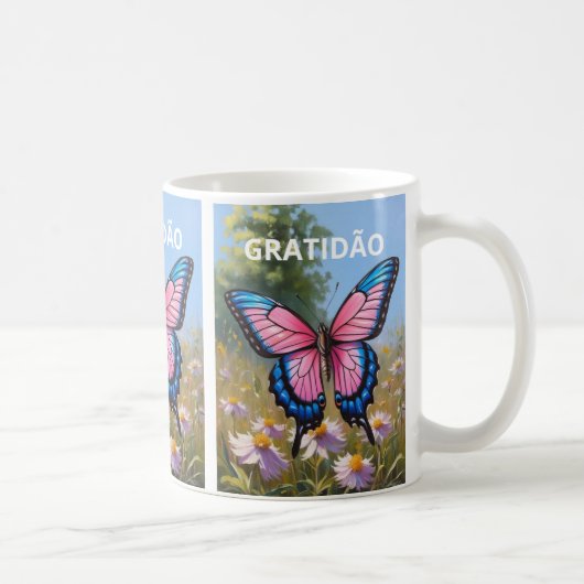 Caneca branca clássica Borboleta Kaffeetasse (Rechts)