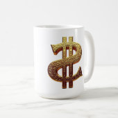 CANECA BRANCA CLÁSSICA - CIFRÃO/TOM OURO KAFFEETASSE (VorderseiteRechts)