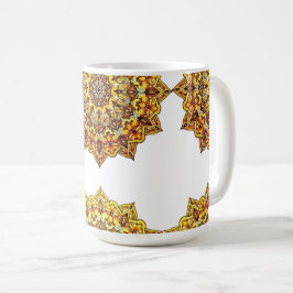 CANECA BRANCA CLÁSSICA - MANDALA TOM/OURO KAFFEETASSE