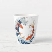 Caneca branca com design de peixes japoneses milchtasse (Vorderseite)