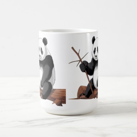 Caneca branca panda kaffeetasse (Mittel)