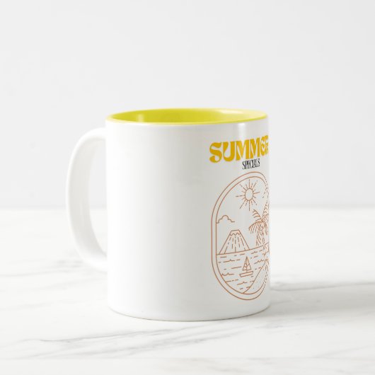 Caneca Café Chegada do Verão 11 oz Cerâmica W-PT Zweifarbige Tasse (Vorderseite Links)