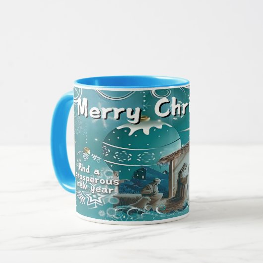 Caneca com cor dentro-Natal Tasse (Vorderseite Links)