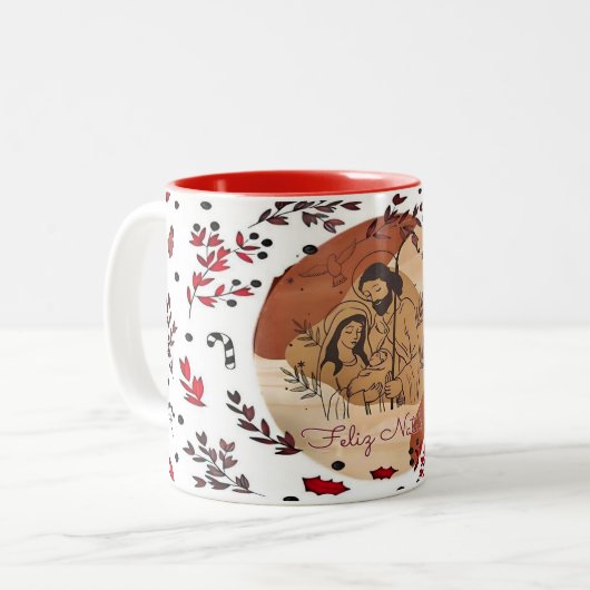 Caneca com cor dentro/Natal Zweifarbige Tasse (Vorderseite Links)
