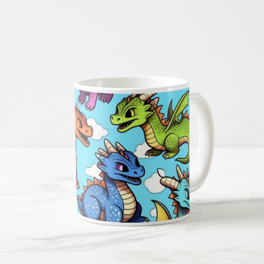 Caneca com desenho de vários dragões kaffeetasse (VorderseiteRechts)