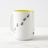Caneca com estampa divertida de formigas. zweifarbige tasse (Vorderseite Links)