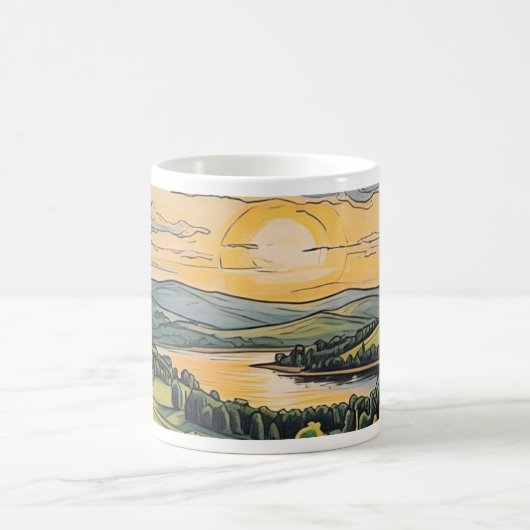 Caneca com ilustração do pôr do sol kaffeetasse (Mittel)